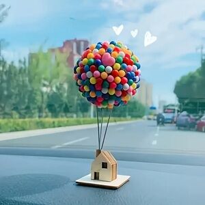 DIY Cute Balloon House Vehicle Accessories Car Decoration Dashboard Decoration